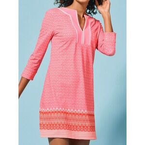 Cabana Life Coral-Pink Patterned Tunic Coverup